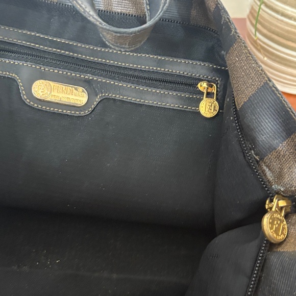 Fendi Black and Brown Striped Tote - Picture 2 of 10